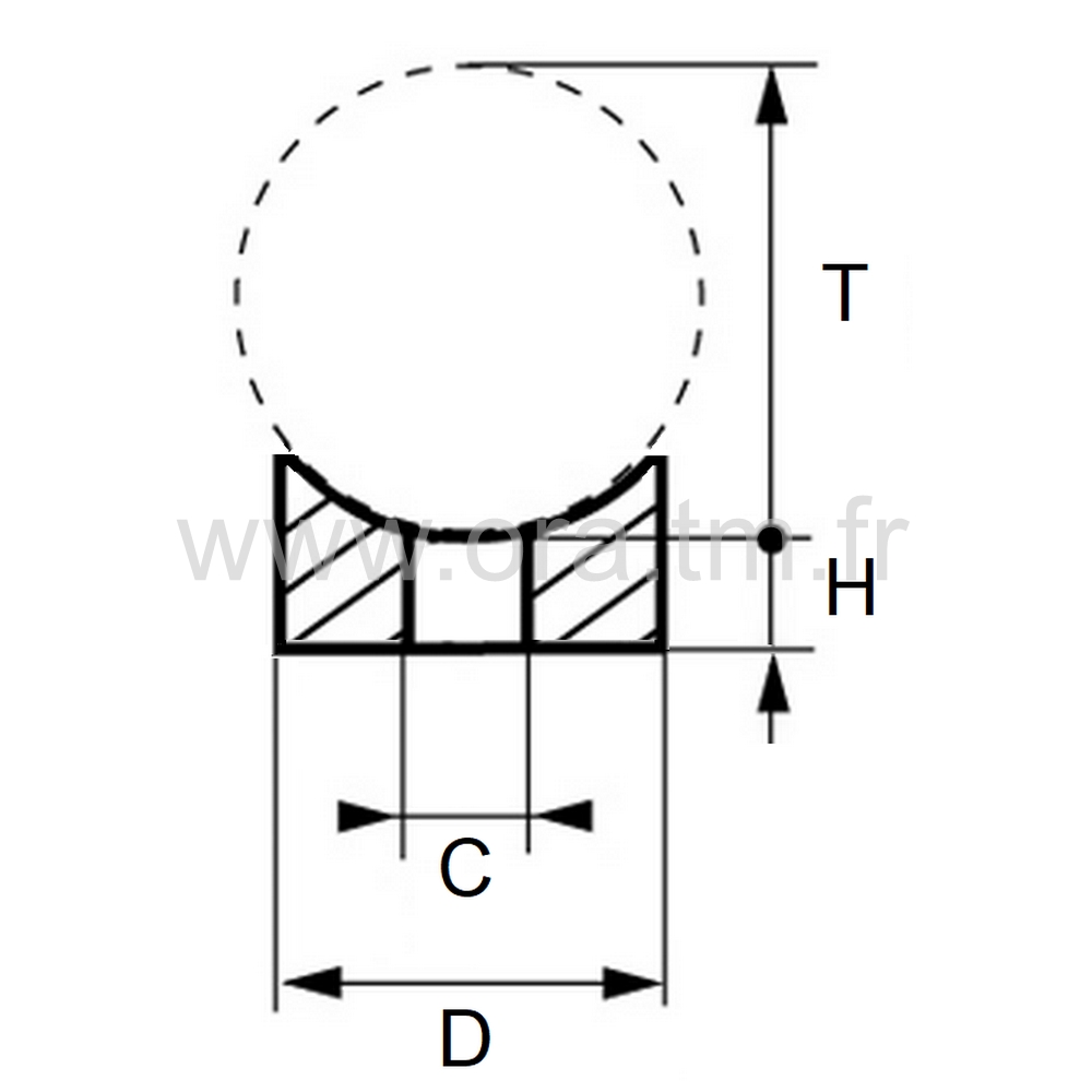 DRB - ENTRETOISE TUBE ROND - UN APPUI CONCAVE